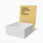 Open square magnetic gift box mockup