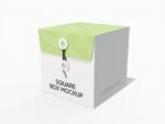 Square string tie box mockup