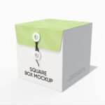 Square string tie box mockup