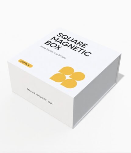 Flip top square magnetic box mockup
