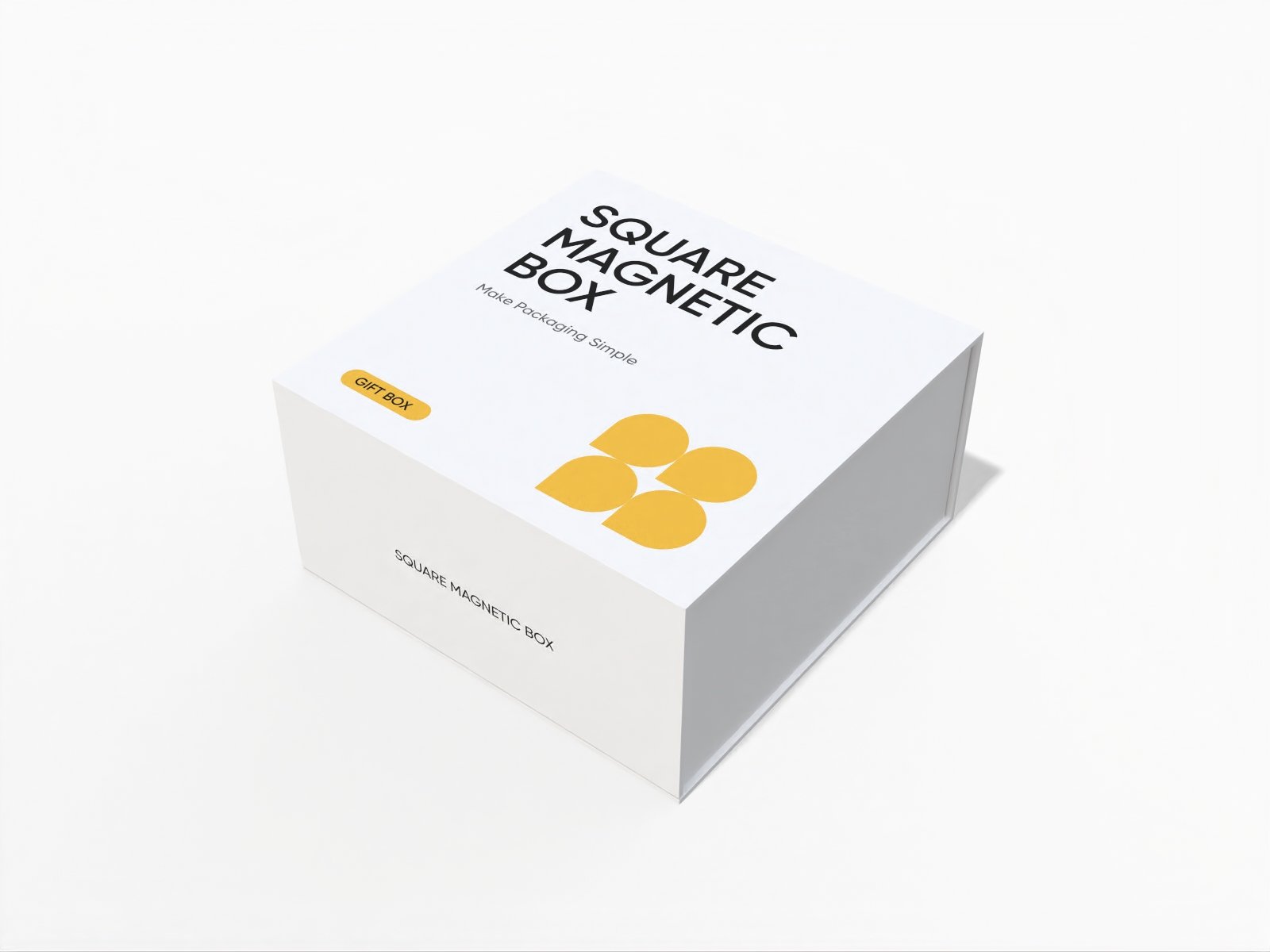 Flip top square magnetic box mockup Flip top square magnetic box mockup