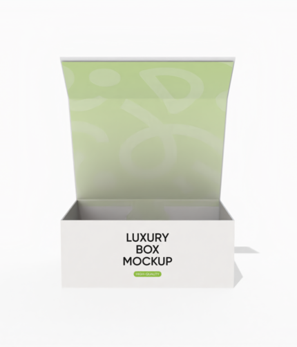 Flip top luxury rigid box mockup