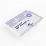 Wedding glossy gift box mockup