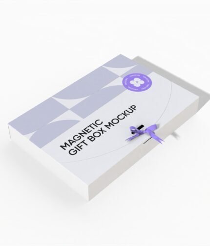 Wedding glossy gift box mockup