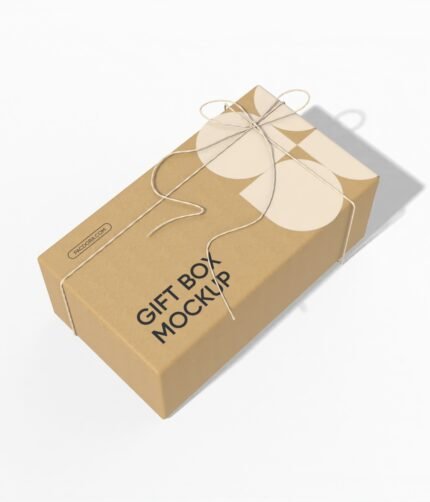 Kraft gift box mockup