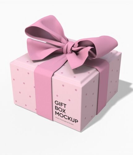 Surprise gift box mockup