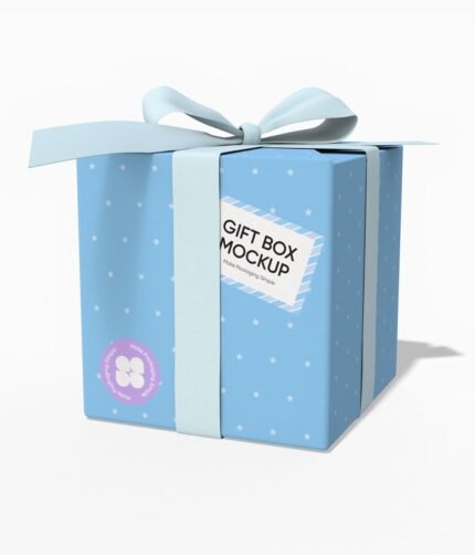 Christmas gift box mockup