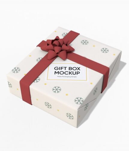 Christmas gift box mockup