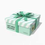 Christmas gift box mockup