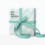 Christmas gift box mockup
