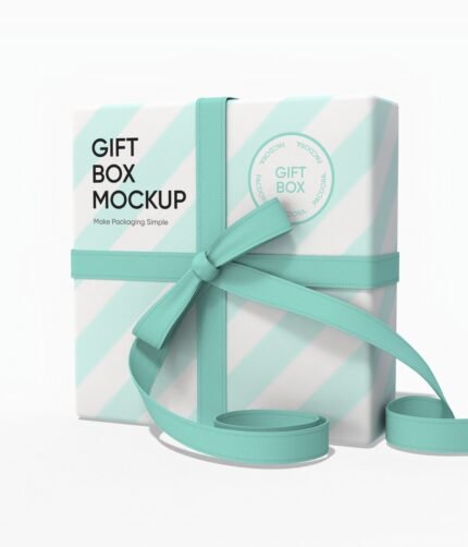Christmas gift box mockup