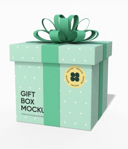 Christmas gift box mockup
