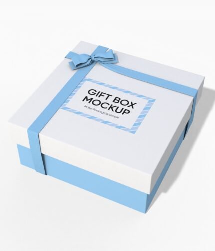 Gift box with lid mockup