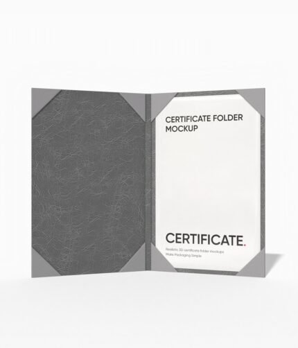 Certificate folder mockup