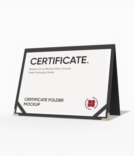 Certificate folder mockup