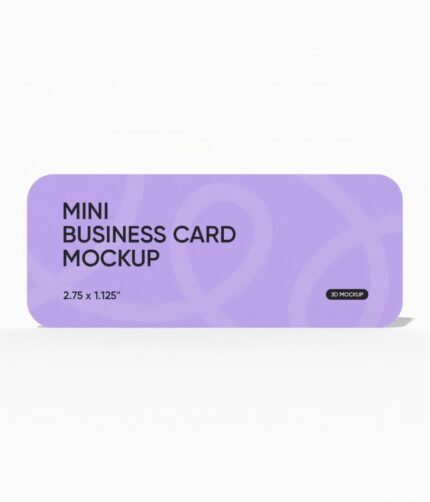 Rounded mini business card mockup
