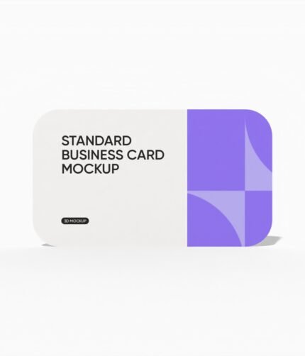 Rounded standard business card mockup