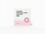 Square business card mockup