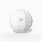 Sphere shaped die cut template mockup