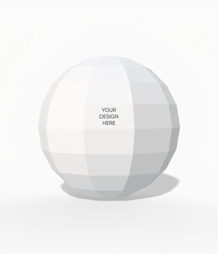 Sphere shaped die cut template mockup