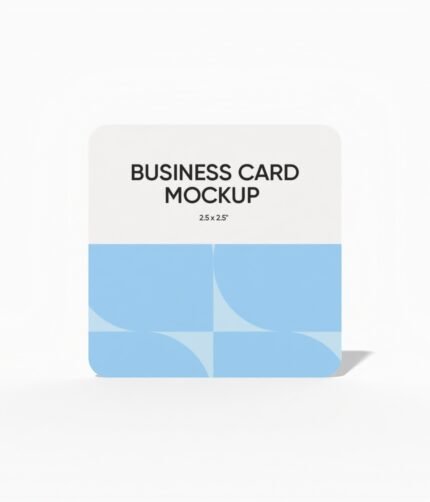 Rounded square business card mockup