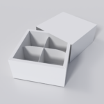 Chocolates box with inserts gift box 4 grid mockup 604060