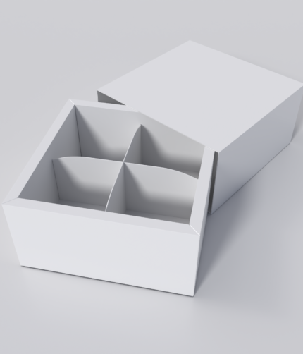 Chocolates box with inserts gift box 4 grid mockup 604060