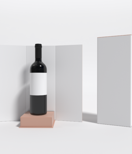 Wine box with inserts wine bottles wine bottle mockup