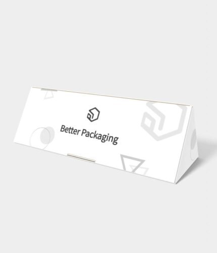 Polygonal boxes triangle with snap lock and flip top paper mockup 180110