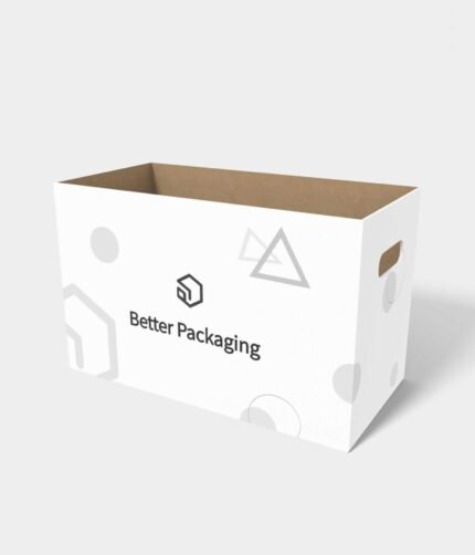 Flat corrugated cartons corrugated with hand holes mockup 201011