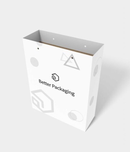Grocery paper tote bag without handle mockup