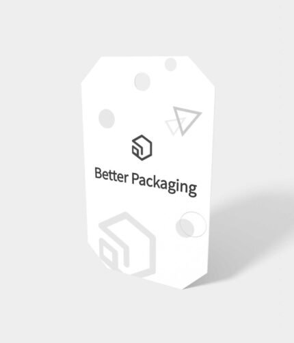 Rectangular chamfers gift label mockup