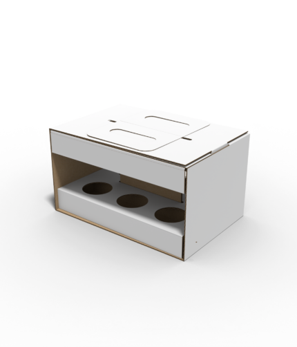 6 botttles carrier box with handle inserts handle mockup 310300